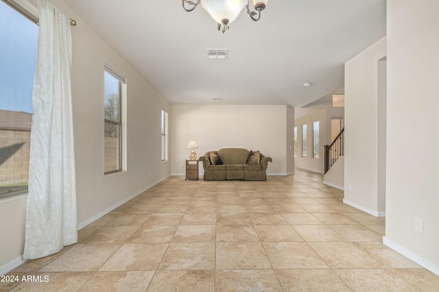 sitting room featuring light tile patterned flooring