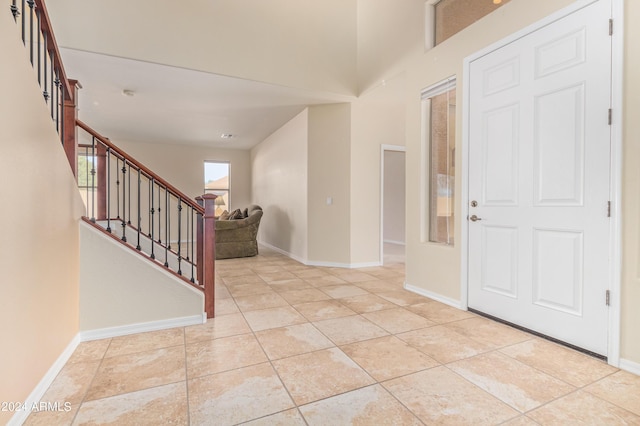 view of tiled entrance foyer