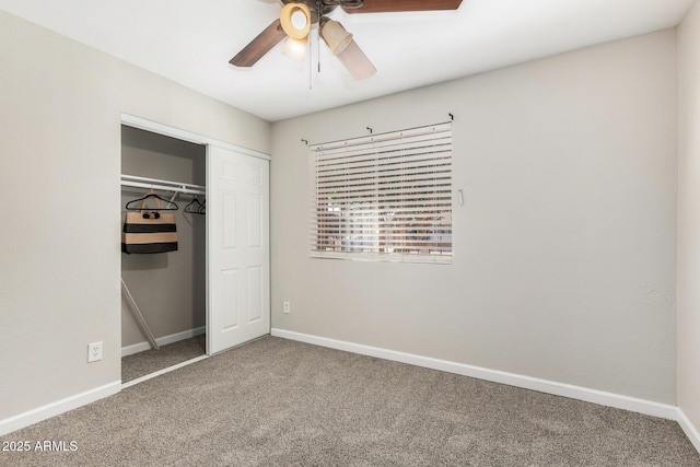 5649 W Holly St, Phoenix, AZ 85035 - unfurnished bedroom with carpet flooring, a closet, and a ceiling fan