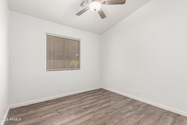 8648 W Fargo Dr, Peoria, AZ 85382 - unfurnished room featuring wood finished floors, ceiling fan, and baseboards