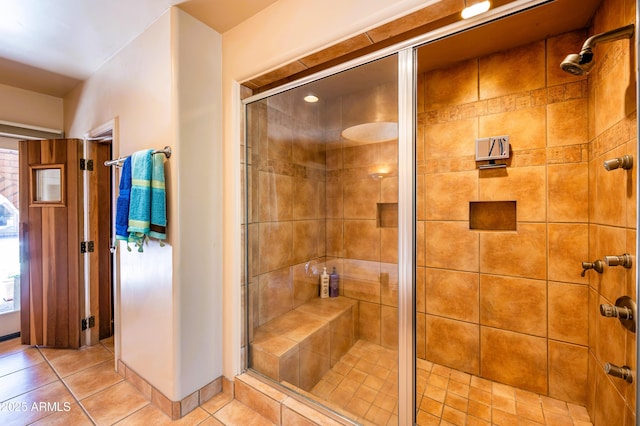 7155 E Oakmont Dr, Paradise Valley, AZ 85253 - full bathroom with a shower stall and tile patterned flooring