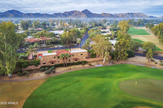 7155 E Oakmont Dr, Paradise Valley, AZ 85253 - drone / aerial view with golf course view and a mountain view