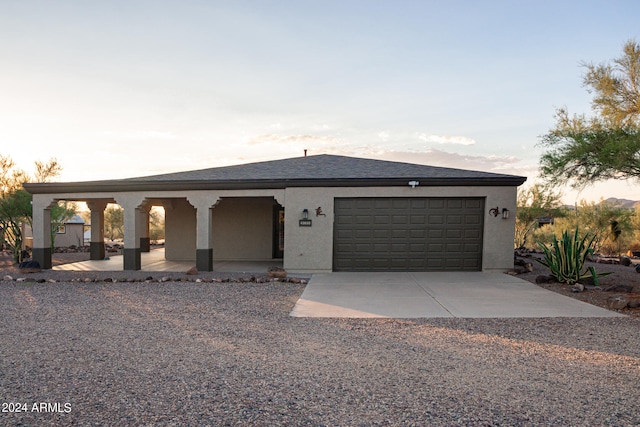 view of front of house featuring a garage