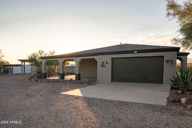 view of front of house featuring a garage