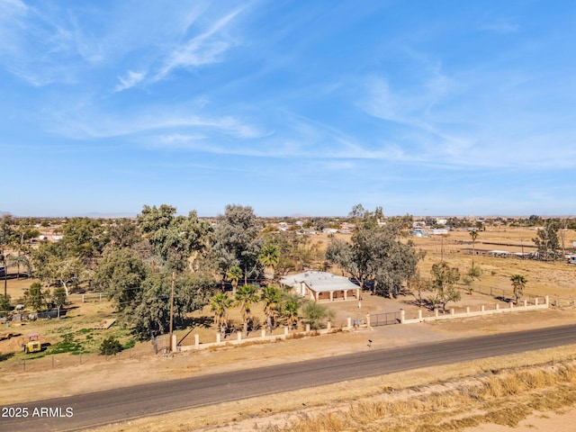 exterior space with a rural view