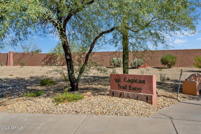 view of community sign