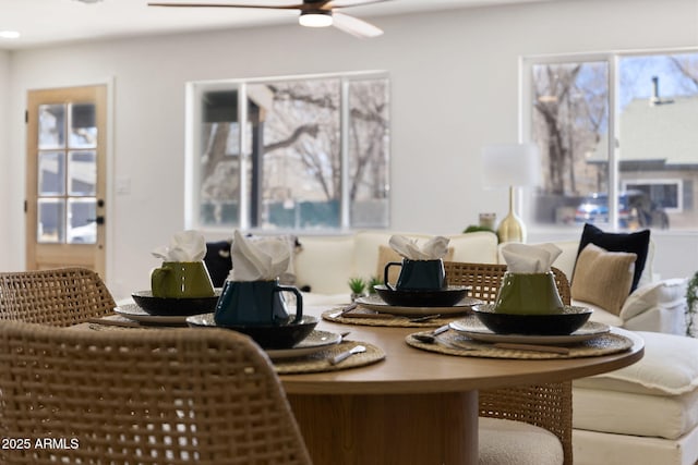 2808 N Steves Blvd, Flagstaff, AZ 86004 - dining space with ceiling fan