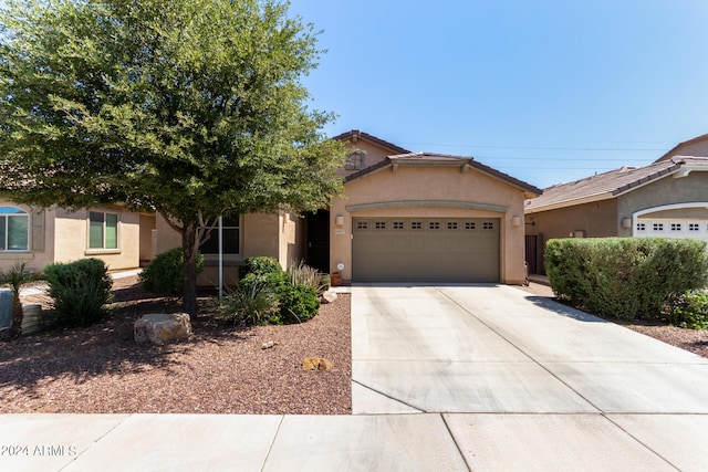 view of front of house with a garage