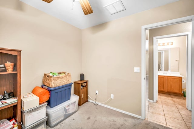 597 S 167th Dr, Goodyear, AZ 85338 - misc room with ceiling fan and light carpet