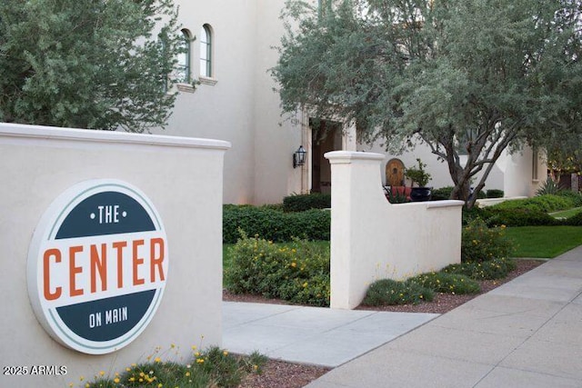 view of community sign