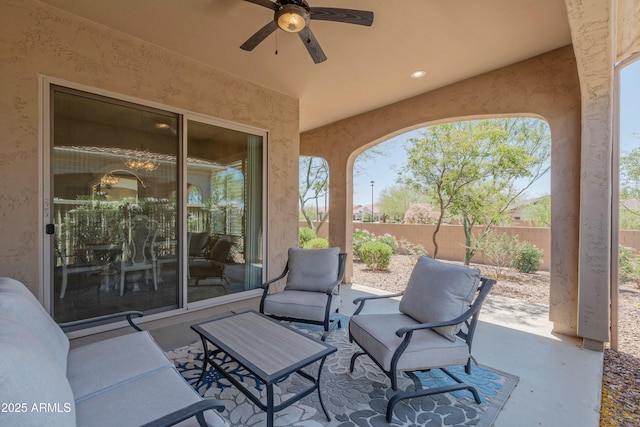 16417 W Piccadilly Rd, Goodyear, AZ 85395 - view of patio with ceiling fan and an outdoor hangout area