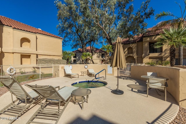 view of patio / terrace with a swimming pool