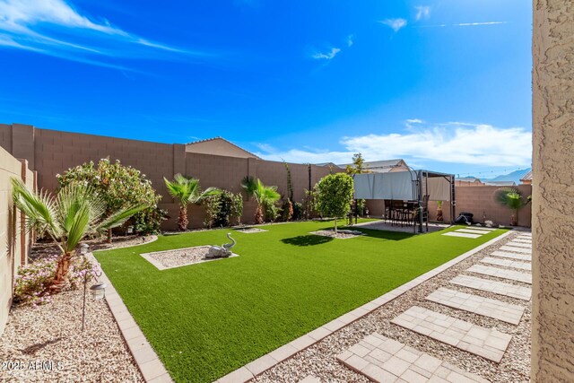 view of yard with a patio area