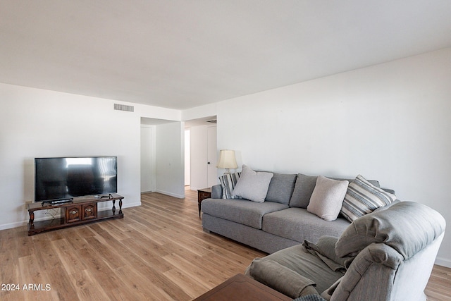 living room with light wood-type flooring