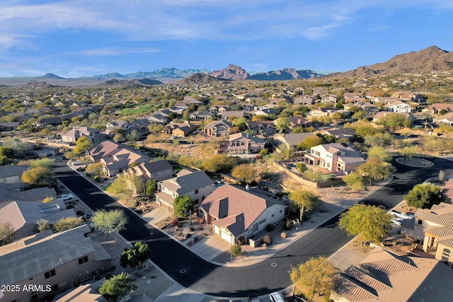 aerial view with a mountain view