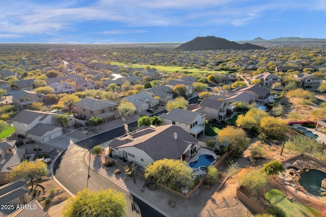 bird's eye view featuring a mountain view