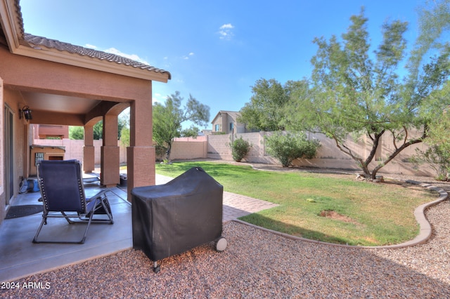 view of yard with a patio