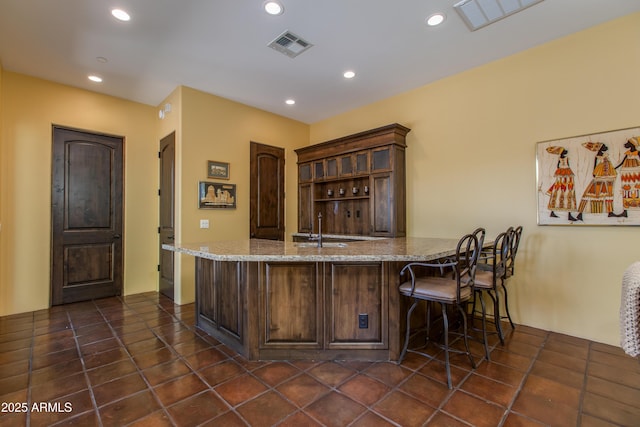 26156 N 88th Way, Scottsdale, AZ 85255 - bar with a sink, recessed lighting, and dark tile patterned flooring