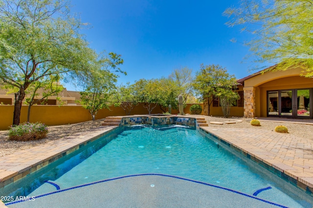 26156 N 88th Way, Scottsdale, AZ 85255 - view of pool with french doors, a fenced backyard, and a patio area