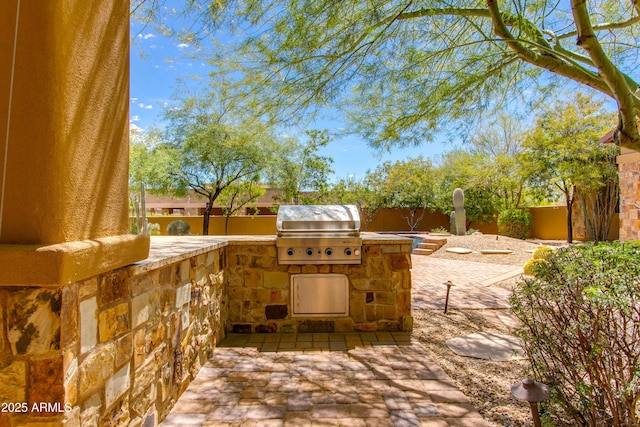 26156 N 88th Way, Scottsdale, AZ 85255 - view of patio / terrace with a grill, area for grilling, and a fenced backyard