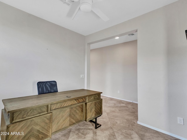 office with ceiling fan