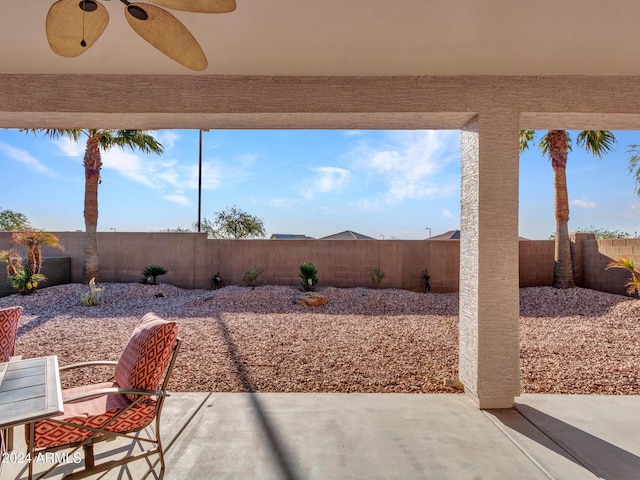 view of patio / terrace with ceiling fan