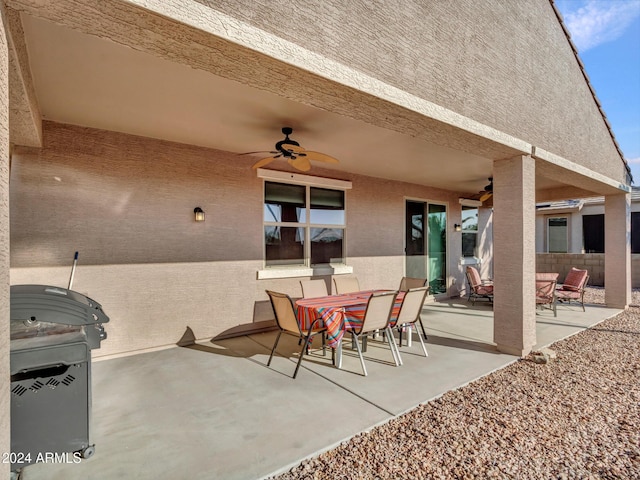 view of patio with ceiling fan