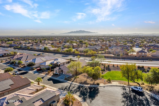 aerial view with a mountain view