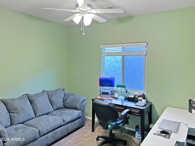 office with ceiling fan