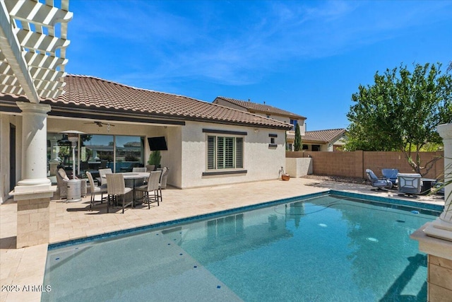 6788 S Jacqueline Way, Gilbert, AZ 85298 - view of pool featuring a fenced in pool, a patio area, outdoor dining area, and a fenced backyard