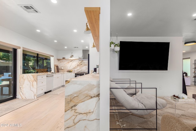 living room featuring light hardwood / wood-style flooring