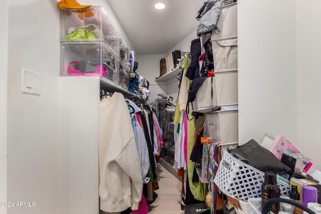 spacious closet with light wood-type flooring