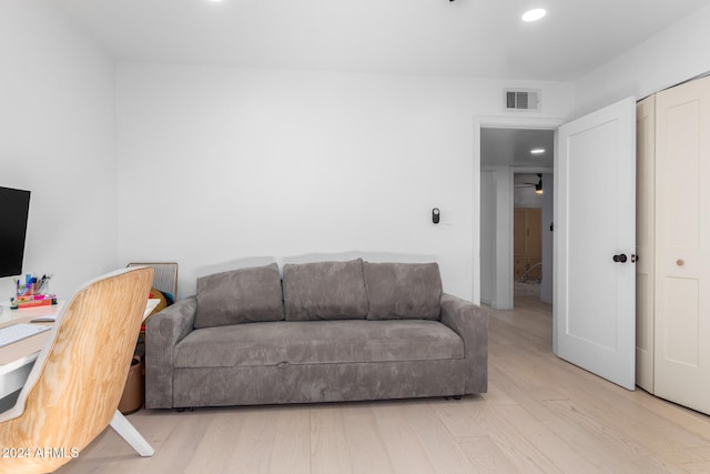 living room with light wood-type flooring