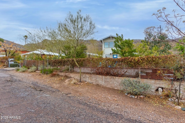 view of yard featuring a mountain view