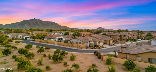 mountain view with a residential view