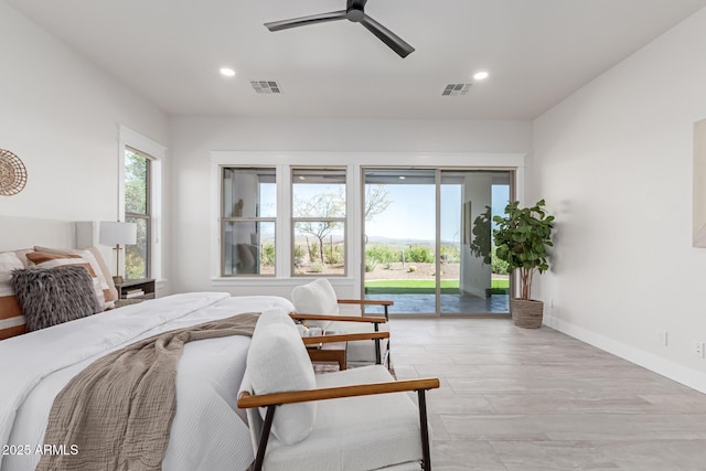 3940 Rolling Stock Way, Wickenburg, AZ 85390 - bedroom featuring access to outside, visible vents, and recessed lighting