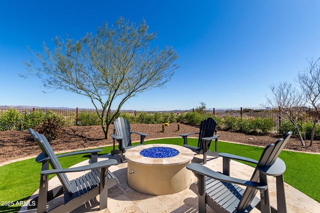 3940 Rolling Stock Way, Wickenburg, AZ 85390 - view of patio / terrace with fence and an outdoor fire pit