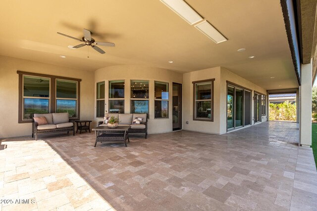 3940 Rolling Stock Way, Wickenburg, AZ 85390 - view of patio featuring outdoor lounge area and a ceiling fan