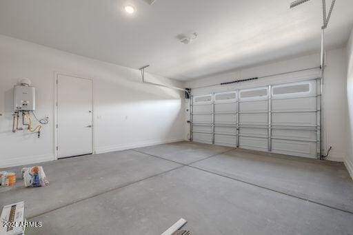 garage with water heater