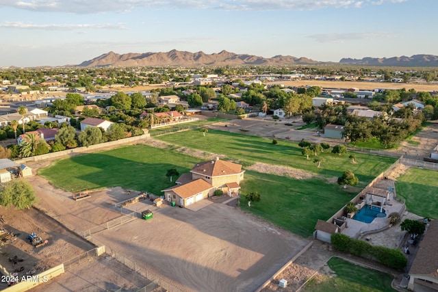 aerial view with a mountain view