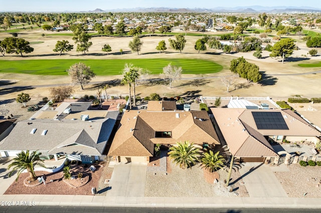 bird's eye view with a mountain view