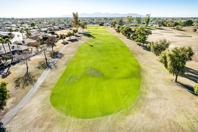 drone / aerial view with a mountain view