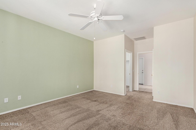 6372 S Callaway Dr, Chandler, AZ 85249 - unfurnished room with carpet flooring, baseboards, a ceiling fan, and visible vents