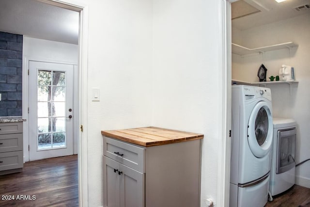 laundry room featuring dark hardwood / wood-style flooring