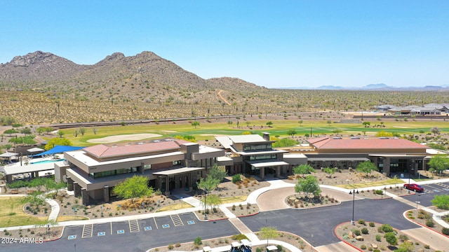 bird's eye view with a mountain view