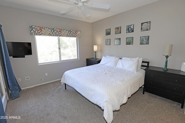 7021 E Earll Dr Unit 204, Scottsdale, AZ 85251 - carpeted bedroom featuring baseboards and a ceiling fan