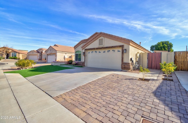 single story home featuring a garage