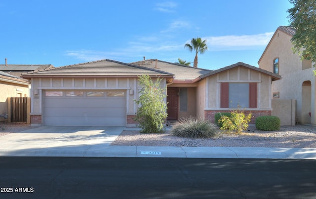 view of front of property featuring a garage