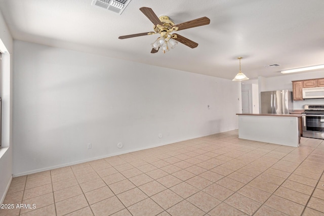 2421 W Romley Rd, Phoenix, AZ 85041 - unfurnished living room with ceiling fan and light tile patterned floors