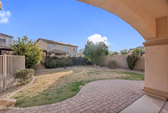 view of yard with a patio area